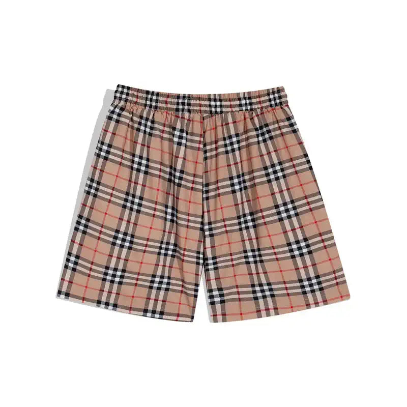 Lyra - Trendy Designer Karo Shorts Beige
