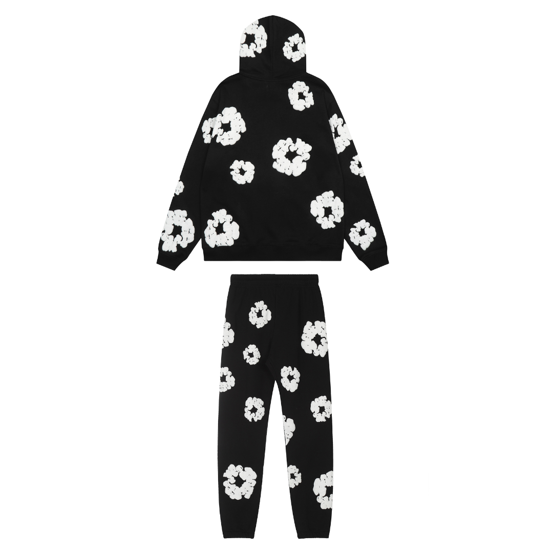 Lyra - Schwarzer Blumen Tracksuit
